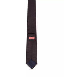 Black Textured Plain Woven Silk Tie
