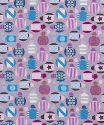 Purple & Multicolour Small Jockey All Over Printed Silk Pocket Square
