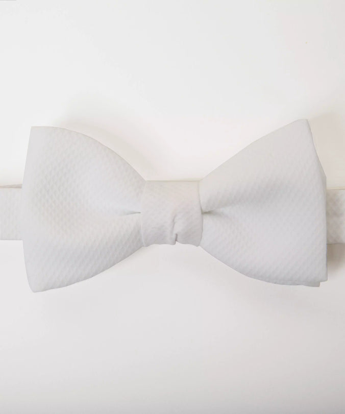 White Marcella Pre-Tied Bow Tie