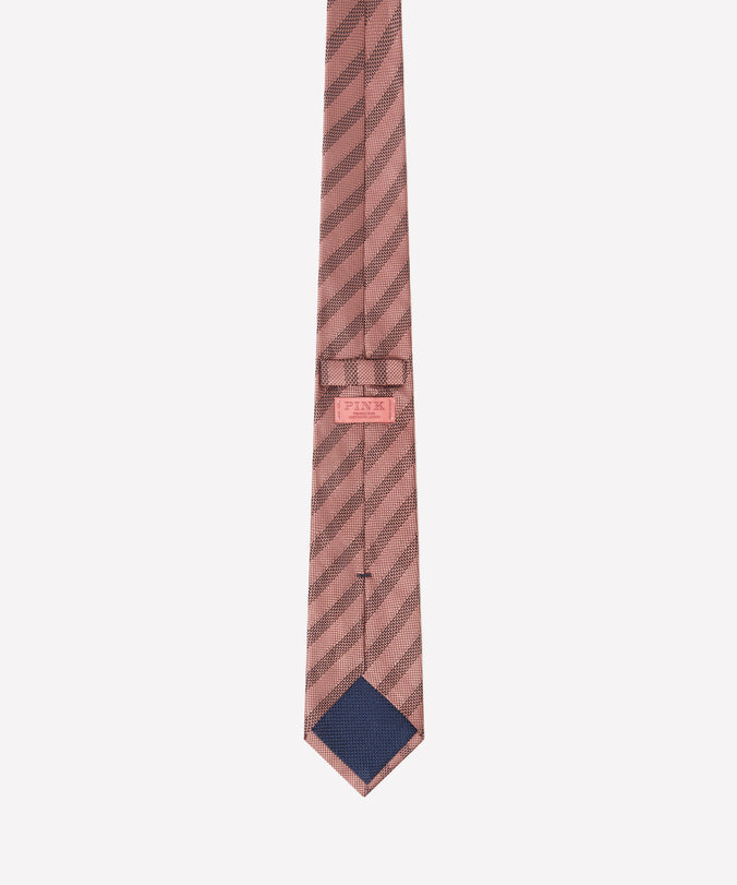 Pale Pink Tonal Striped Silk Tie
