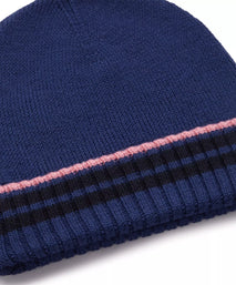 Blue Knitted Merino Wool Hat & Scarf Set