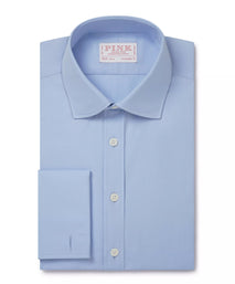 Pale Blue Tailored Fit Double Cuff Poplin Formal Shirt