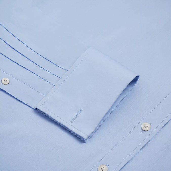 Pale Blue Slim Fit Double Cuff Poplin Formal Shirt