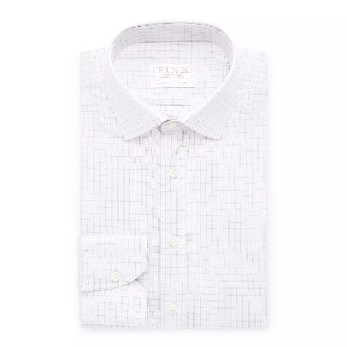 Pale Pink & Grey Classic Fit Shadow Casual Check Formal Shirt
