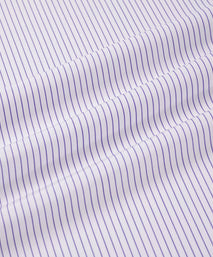 White & Purple Tailored Fit Striped Poplin Formal Shirt