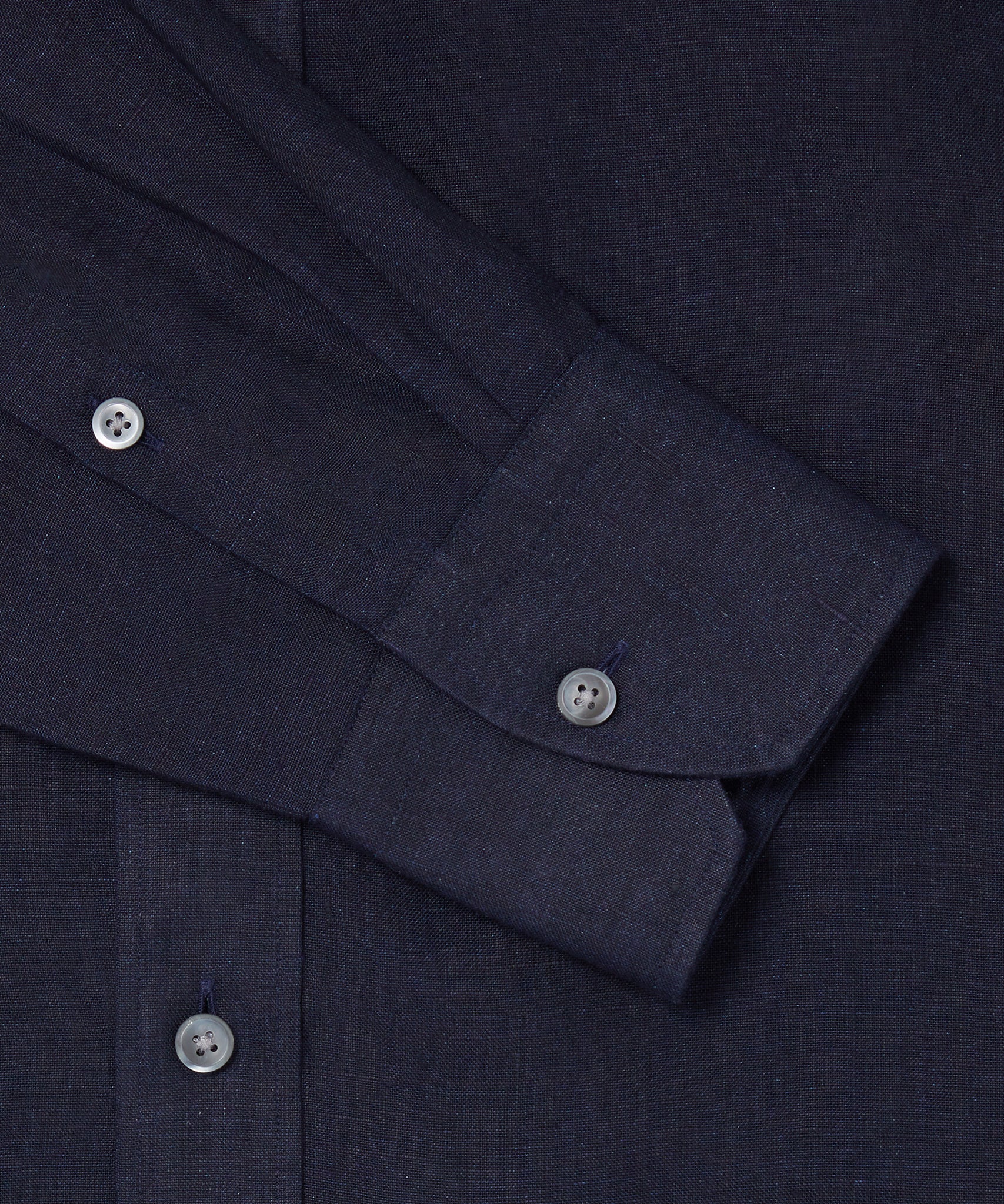Navy Classic Fit Essential Linen Formal Shirt