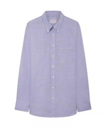 Blue Classic Fit Smart Casual Button Down Open Weave Oxford Shirt