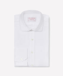 White Classic Fit Essential Linen Smart Casual Shirt