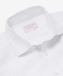 White Classic Fit Essential Linen Smart Casual Shirt