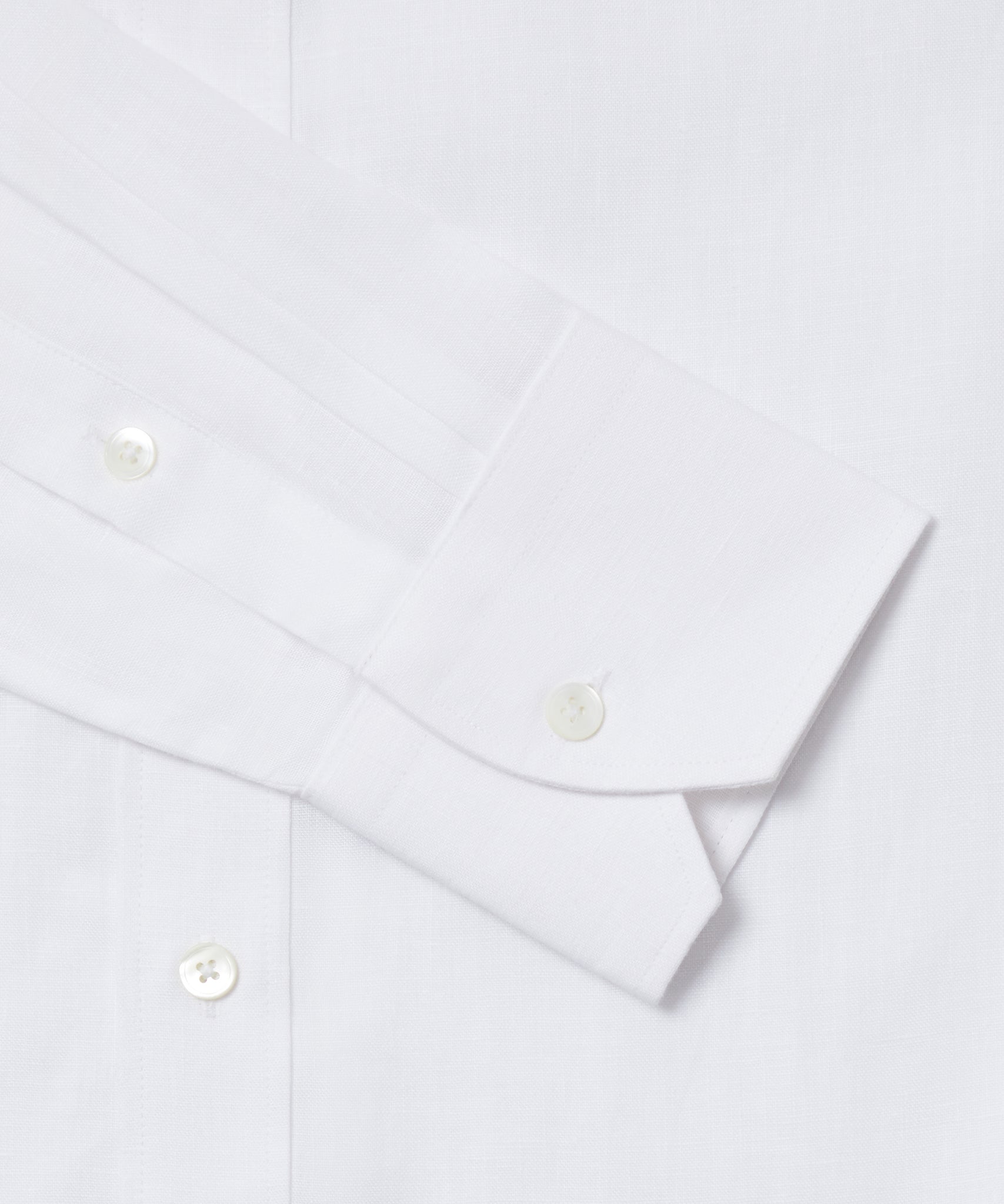 White Slim Fit Essential Linen Formal Shirt