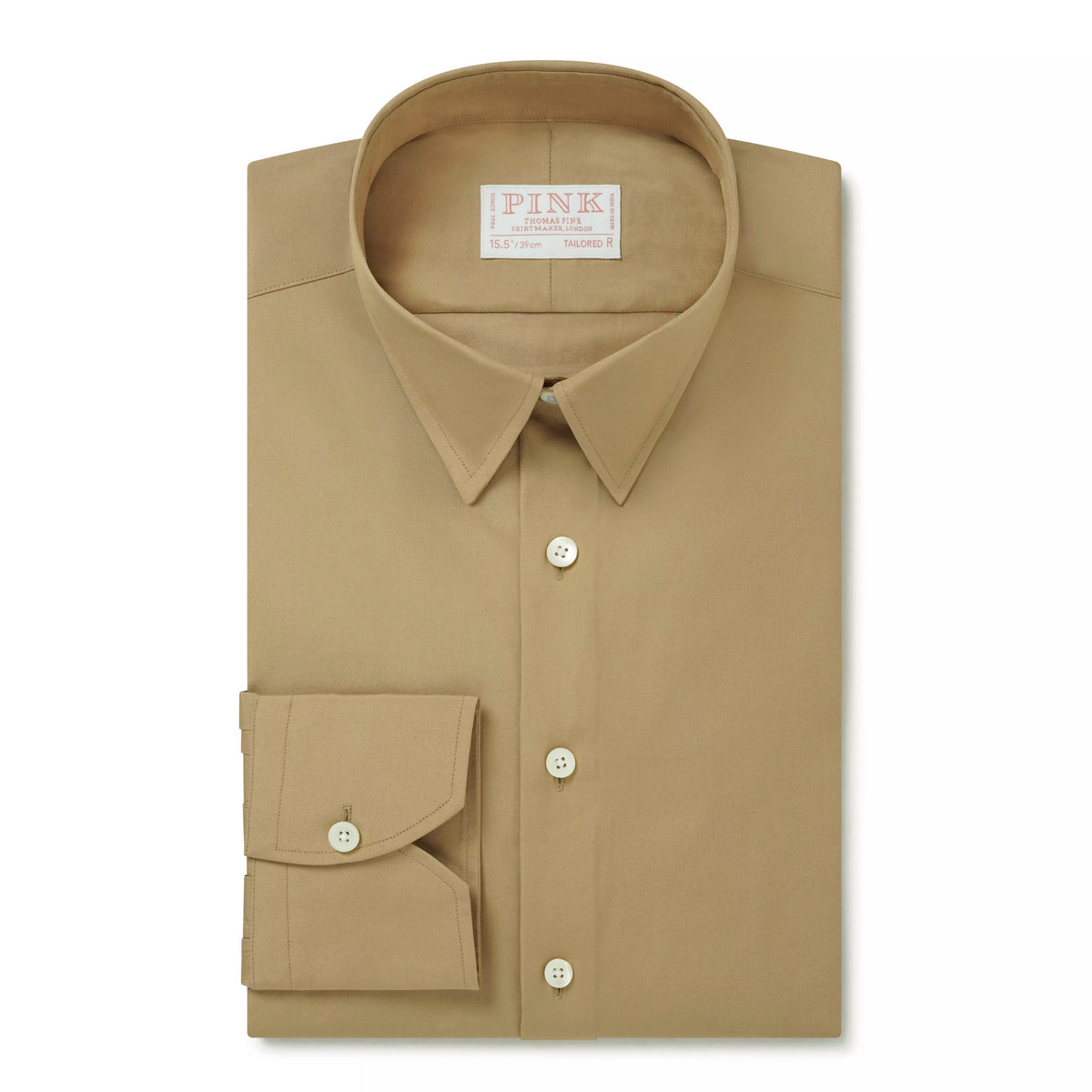 Camel Tailored Fit Cotton Poplin Formal Shirt